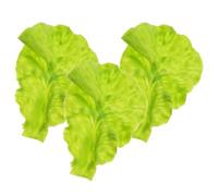 Lurrose Artificial Green Vegetables and Fake Cabbage Leaf 3Pcs Plastic Simulation for Hot Pot Restaurant Decoration and Photoshoot Use
