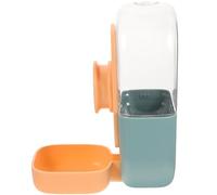 Lurrose Automatic Hanging Dog Water Dispenser and Feeder, Blue-Orange Sturdy Pet Feeder for Puppies and Cats, Household Gravity Waterer for Dogs and Kittens