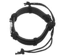 Lurrose Baseball Bracelet Charm Artificial Leather Black Adjustable for Easy to Carry Alloy Beads Sports Ball and Work Sports Themed Party Favor