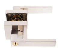 Lurrose Bathroom Door Handle with Lock 30-50 Mm Aluminum Lever Lock Design Matte Finish Silver Privacy Door Knob Enhanced Security Modern Sleek Style