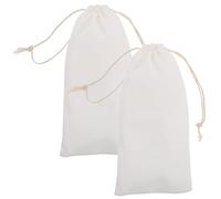 Lurrose Beige Velvet Drawstring Shoe Bags Storage Pouches 2pcs for Dance Shoes with Adjustable Closure for Socks, Suitable for Weddings and Parties