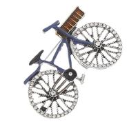 Lurrose Bicycle Brooch Pin Alloy Lightweight Sturdy Rhinestone Lapel Pin Vintage Bicycle Accessory for Female Fashion Jewelry