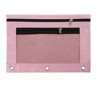 Lurrose Binder Pencil Pouch 3-ring Blinder Pockets Large Capacity Zipper Oxford Cloth and Pvc with Window for Organizing Papers and Files Travel Use for Friends and Workmates
