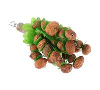 Lurrose Birds Parrot Bite Hanging Chew Nibble for Large Ringnecks | Mango Wood Build, Ring Buckle Hook Pendant Design, Wear Resistant Beak Care for Cage Use Outdoors