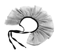 Lurrose Black and White Renaissance Detachable Ruffled Fake Collar, Multi-Layer Mesh Tulle Clown Neck Ruff for Costume and Outdoor Events