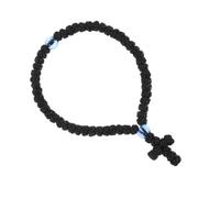 Lurrose Black Cross Prayer Bracelet for Men and Women Lightweight Rope and Plastic Material Versatile Accessory with Classic Style Suitable for Holiday Gathering Religious Wrist Jewelry