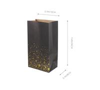 Lurrose Black Gold Paper Pouches for Candy Packaging, Practical Craft Paper Gift Wrapping Bags with Fine Workmanship and Simple Design, for Party Favour and Sweets Storage