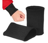 Lurrose Black Ribbed Knit Cuff Sleeve Pair Stretch Cotton Tubular Rib Cuff Replacement for Jacket Sleeves for Sewing and Repair
