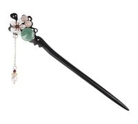 Lurrose Blackwood Hair Chopstick with Pearl and Garnet Easy to Fix Hair Styling Accessory with Smooth Edges