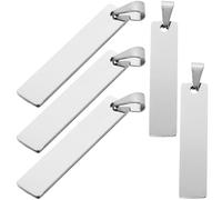 Lurrose Blank Stamping Tags Metal Charms with Rectangular Shape round Edges Safe to 5pcs Stainless Steel Safe to Metal Charms for Jewellery Making and Bag Hanging Decors
