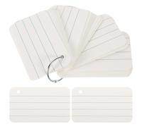 Lurrose Blank Vocabulary Memory Flashcards 50 Sheets with Pinyin Lines, DIY Study Note Cards Set for English Word Memorization, Includes 1 Book Ring for Organized Learning