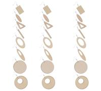 Lurrose Blank Wood Drop Dangle Earrings DIY Charm Pendant Set Simple Design Elegant Appearance Wood Material Can Be Painted on Can Be Written on Art Projects Teardrop Shape