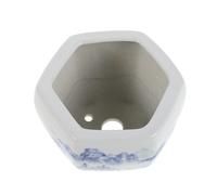 Lurrose Blue and White Porcelain Ceramic Plant Pot 3.54" Succulent Planter with Glazed Finish for Indoor Gardening Home Decor Asian Floral Flower Pot