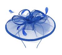 Lurrose Blue Fascinator Hat Royal Blue Mesh Tea Party Fascinator Hat Fascinator for Women Fascinators Hat for Wedding Cocktail Party