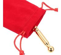 Lurrose Brass Acupoint Massager Pen with Yellow Finish for Acupressure and Restoring Organ Function, Sturdy Body Point Probe for Foot Massage and Self-Massage Relaxation