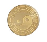 Lurrose Brass Chinese Calligraphy Paperweight Solid Round Design for Painting and Writing Practice Craftsmanship Paper Weight for Calligraphy and Drawing Elegant Letterweight Art