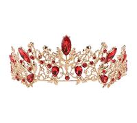 Lurrose Bridal Tiara Rhinestone Queen Tiara Vintage Leaf Princess Crown Wedding Tiara for Party Prom