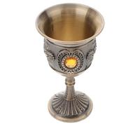 Lurrose Bronze Zinc Alloy Wine Goblet for Whisky and Martini, Russian Palace Style Metal High Stemmed Shot Glass, Decorative Bar and Home Drinkware, Single Piece