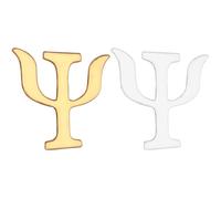 Lurrose Brooches for Women 2Pcs Alloy Alphabet Pins 1.2 Inch Creative Psychology Symbol Accessories for Casual Occasions and Souvenirs