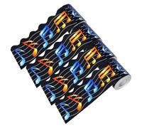 Lurrose Bulletin Board Trim Paper 4 Rolls Musical Notes 33Ft X 2.95In Flexible Paper Strips for Choir Room and School Display Boards