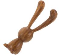 Lurrose Bunny Massager Wooden Natural Sandalwood Massager Stick Compact Portable Acupoint for Shoulders and Face Reduce Dark Circles Targeting Trigger Points Anytime On-the-go Use