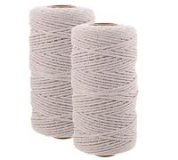 Lurrose Butchers Twine Cotton Cooking String 2 Rolls Thick 3Mm for Roasting Meat Sausage and Meat Bundles Suitable for Kitchen and Barbecue Preparation
