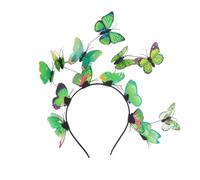 Lurrose Butterfly Fascinator Headband Halloween Fairy Crown Hairhoop Tea Party Hats for Women Girls Kids