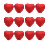 Lurrose Candy Boxes Protecting Biscuits and Candies from Moist and Dust 12pcs Heart Shaped in Red Tinplate with Roll Edge Design Wedding Gift Wrapping Container