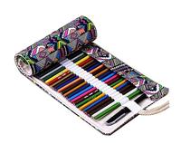 Lurrose Canvas Pencil Roll Up Holder 72 Slots Pencil Wrap Organizer and Drawing Supplies Portable and Lightweight Canvas Pouch for Artists and Students
