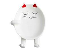 Lurrose Cartoon Ceramic Pot Lid Stand Pot Cover Holder Spoon Chopsticks Rack Kitchen Storage Organizer 5.1X4.1X0.8 Inch