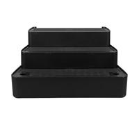 Lurrose Cat Litter Box Step, 3-Level, Adjustable Non-Slip Black Stair | Cats Litter Box Stair, Detachable Litter Catcher Tray for Indoor Home Use Or Multi-Cat Management