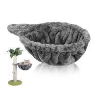 Lurrose Cat Tree Hammock Replacement Part 30cm Grey round Hanging Basket Soft Skin-friendly Pet Cat Tree Tower Accessory for Indoor Climbing and Resting