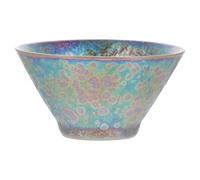 Lurrose Ceramic Chinese Kungfu Teacup Set with Colorful Peacock Pattern Traditional Jianzhan Tea Bowl for Tea Lovers and Daily Use