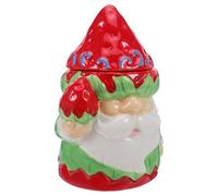 Lurrose Ceramic Christmas Candy Dish with Lid Snowman Container for Holiday Treats Multipurpose Festive Cookie Tin for Biscuits Money Jar and Decorative Storage Easy-clean Xmas Party Box