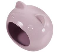 Lurrose Ceramic Hamster House Cooling Hideout Cozy Bed for Small Pets Hedgehog Guinea Pig Ferret Squirrel with Adorable Cartoon Design Comfortable Habitat Accessory