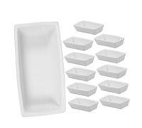 Lurrose Ceramic Melting Crucible Dish Rectangular with High Temperature Resistance 12pcs for Metal Casting White Ceramic Pot with Thickened Edges and Smooth Surface for Laboratory Use