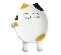 Lurrose Ceramic Pot Lid Stand with Cartoon Cat Design Multi-Functional Spoon Rest and Chopsticks Holder Kitchen Utensil Organizer for Countertop 5.12X4.13X0.79In