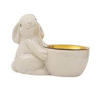 Lurrose Ceramic Rabbit Statue Incense Burner for Tabletop White Cone Incense Holder Cute Kawaii Decor for Living Bedroom Meditation and Yoga Spaces Creative Home Fragrance Ornament
