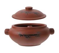 Lurrose Ceramic Stew Pot 350ml Small Slow Cooker with Lid Household Steam Pot for Soup and Stewing Kitchen Cookware Random Color