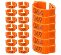 Lurrose Chicken Leg Bands No Tools Required Orange Plastic 100pcs Adjustable Poultry Foot Rings Identification for Chickens and Chicks Farm Use