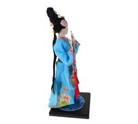 Lurrose Chinese Silk Puppet Doll Collectible Miniature Asian Ancient Figurine in Blue Silk and Plastic, Traditional Oriental Decorative Accent for Culture Lovers and Collectors Displayed