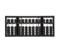 Lurrose Chinese Wooden Abacus, Vintage-Style Calculator, Solid Wood Abacus 7 Beads Black Frame, Smooth Gliding, Fengshui Decor for Desk Counter Wealth Symbol