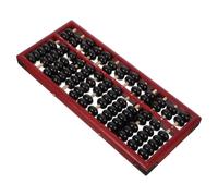 Lurrose Chinese Wooden Abacus, Vintage-Style Calculator, Solid Wood Abacus 7 Beads Red Frame, Smooth Gliding, Fengshui Decor for Desk Counter Wealth Symbol
