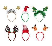 Lurrose Christmas Headband Christmas Tree Fashion Headband Christmas Reindeer Costume Headbands Xmas Headbands for Kids Adults Party Favors, 3 PCS
