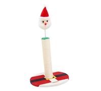 Lurrose Christmas Santa Claus Cat Scratching Post with Sisal Rope Vertical Climber for Indoor Cats and Kittens Small Decorative Floor Scratcher and Claw Maintenance