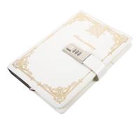 Lurrose Code Lock Notebook Paper Material Vintage Style with Pu Cover Timeless Design for Secure Diary and Journal Use Suitable for Note Taking and Travel