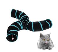 Lurrose Collapsible S-shaped Cat Tunnel for Indoor Cats and Kittens Interactive Foldable Pet Tube with Three Connected Tunnels Portable and Space-saving Play Maze and Small Pets