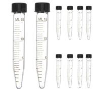 Lurrose Conical Centrifugal Tube with Screw Caps 15ml Glass Tubes 10pcs Featuring Smooth Flat Inner Surface for Biochemistry Research
