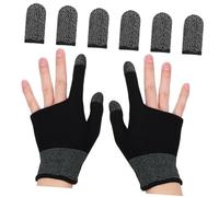 Lurrose Copper Fiber Touchscreen Gaming Gloves with Breathable Finger Sleeves Elastic Cuff for Precise Control and Sweat Wicking Comfort Fit for Mobile Phone Gaming and Touch Devices