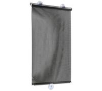 Lurrose Cordless Suction Cup Roller Blinds Black Sunshade Film Temporary Window Cover with 3 Suction Cups Sturdy PVC Plastic Film for Balcony and French Door